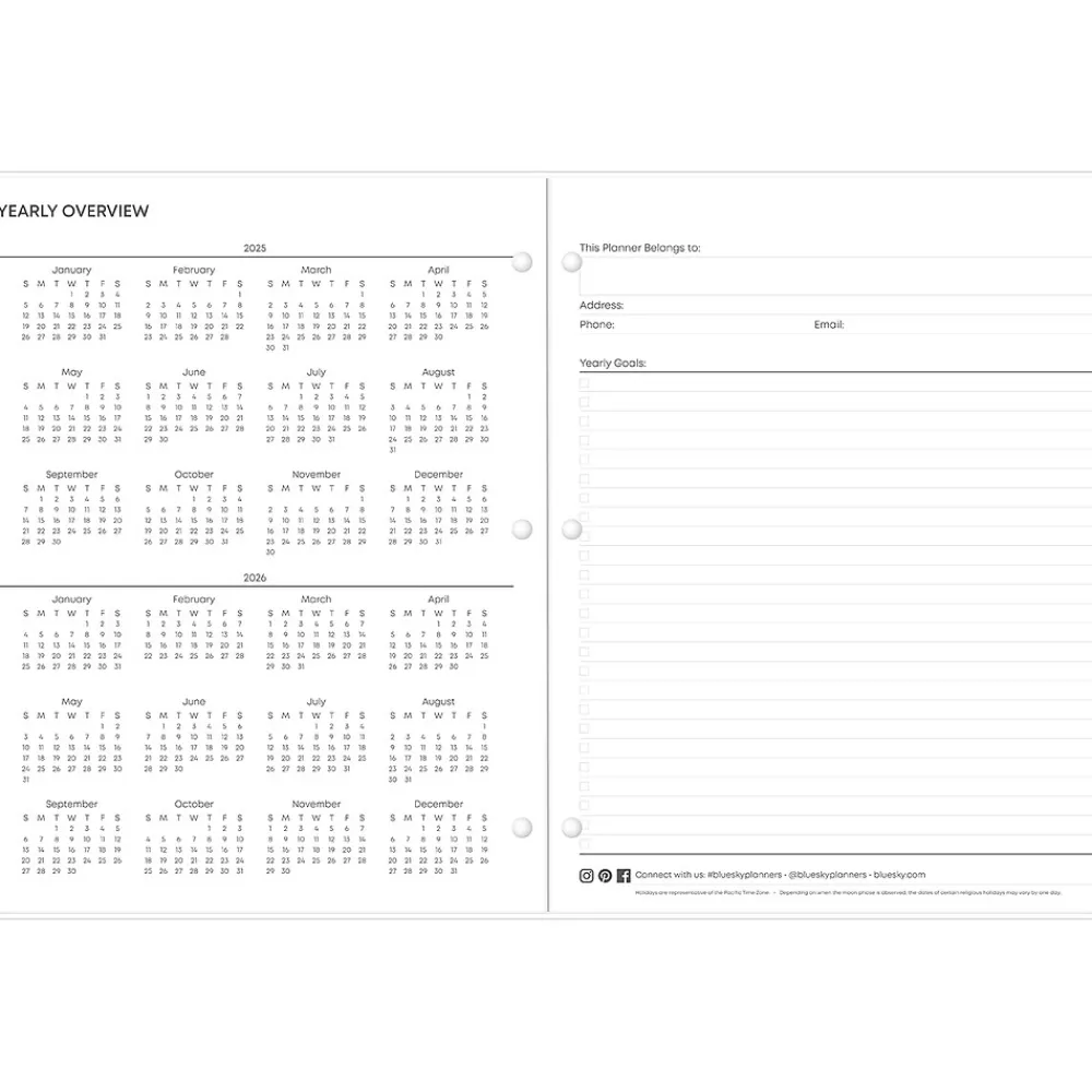 2025 Planners|Blue Sky 2025 Effine 8.5" x 11" Monthly Planner, Plastic Cover, Green (147940)
