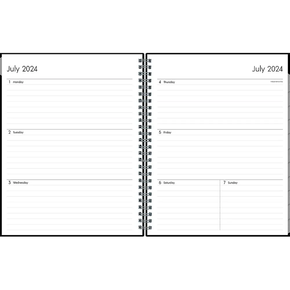 Academic Planners|Blue Sky 2024-2025 Enterprise 7" x 9" Academic Weekly & Monthly Planner, Plastic Cover, Black (131982-A25)