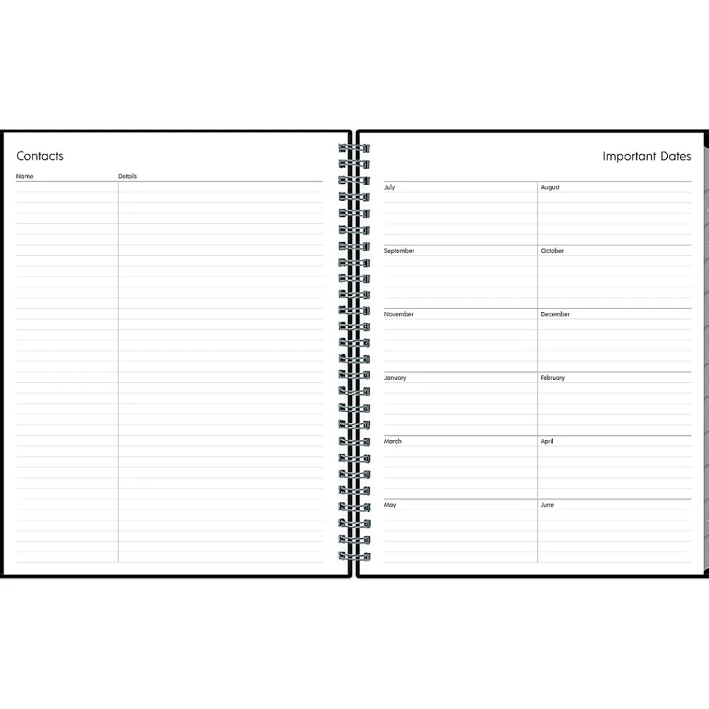 Academic Planners|Blue Sky 2024-2025 Enterprise 7" x 9" Academic Weekly & Monthly Planner, Plastic Cover, Black (131982-A25)