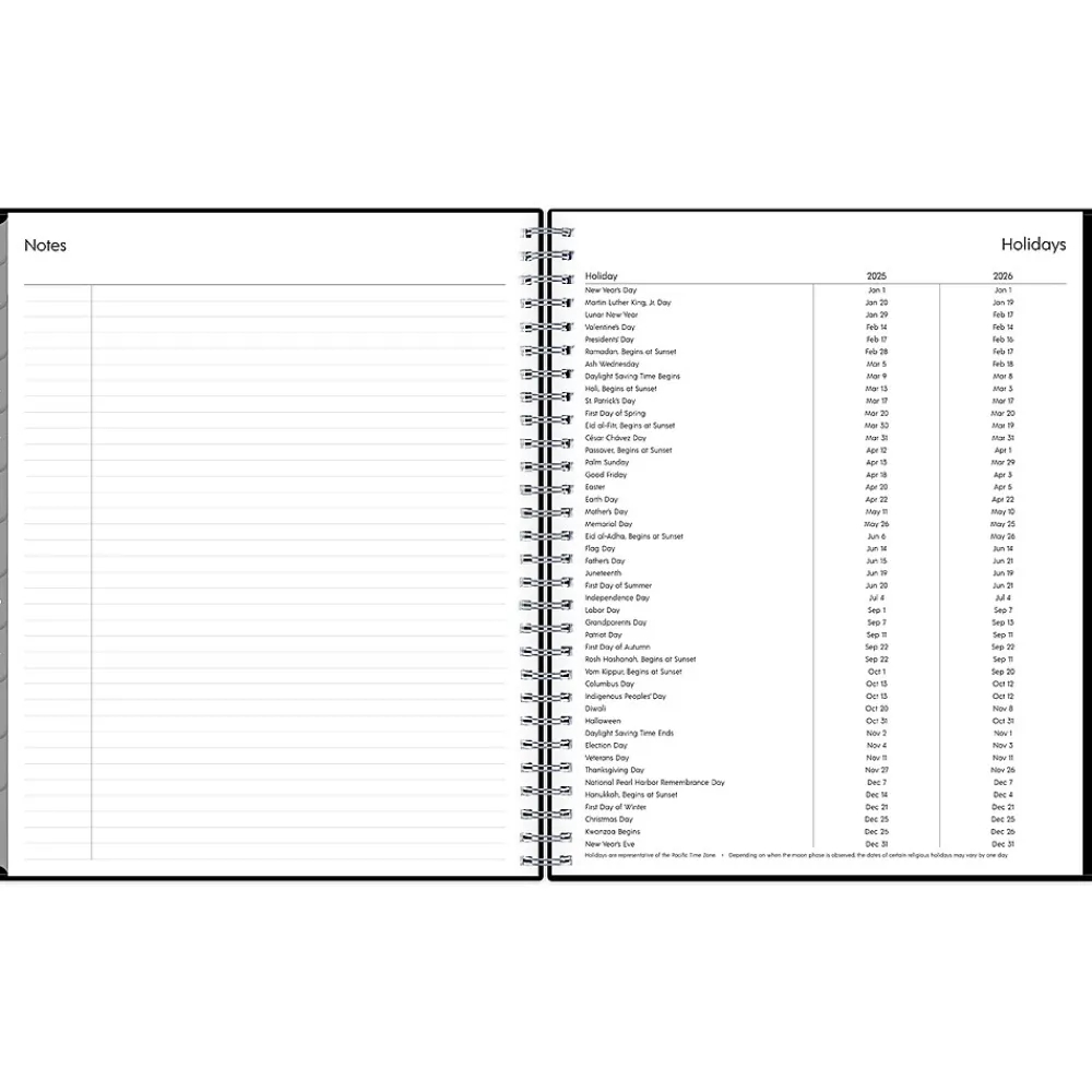 2025 Planners|Blue Sky 2025 Enterprise 8" x 10" Monthly Planner, Plastic Cover, Black (131794-25)