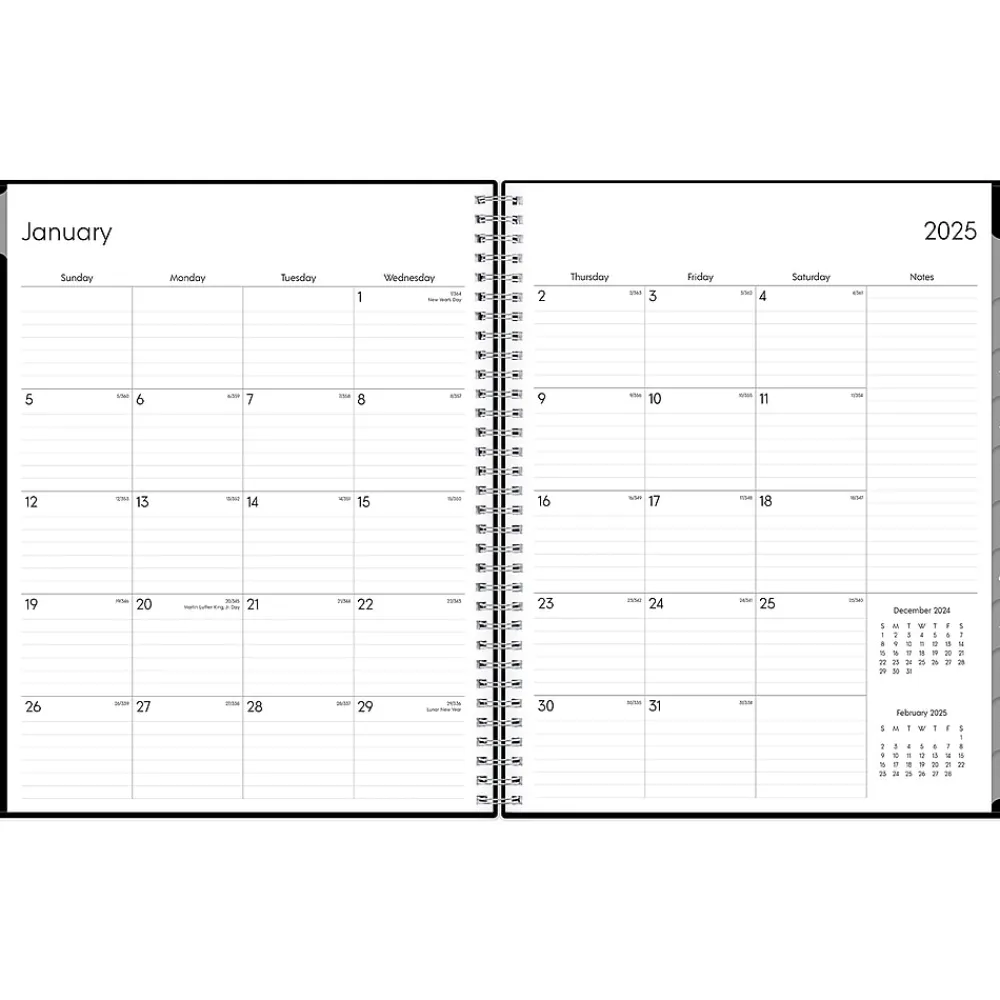 2025 Planners|Blue Sky 2025 Enterprise 8.5" x 11" Weekly & Monthly Planner, Plastic Cover, Black (111288-25)