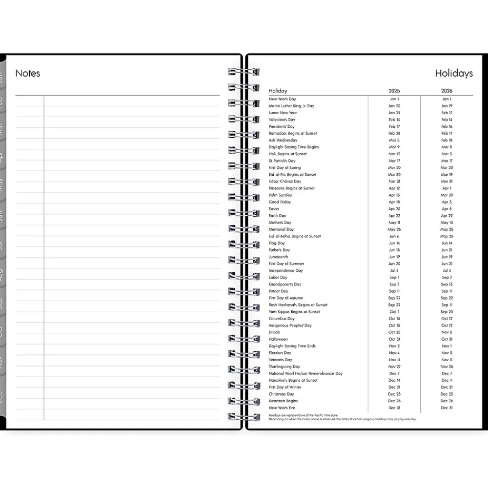 2025 Planners|Blue Sky 2025 Enterprise 5" x 8" Weekly & Monthly Planner, Plastic Cover, Black (111291-25)