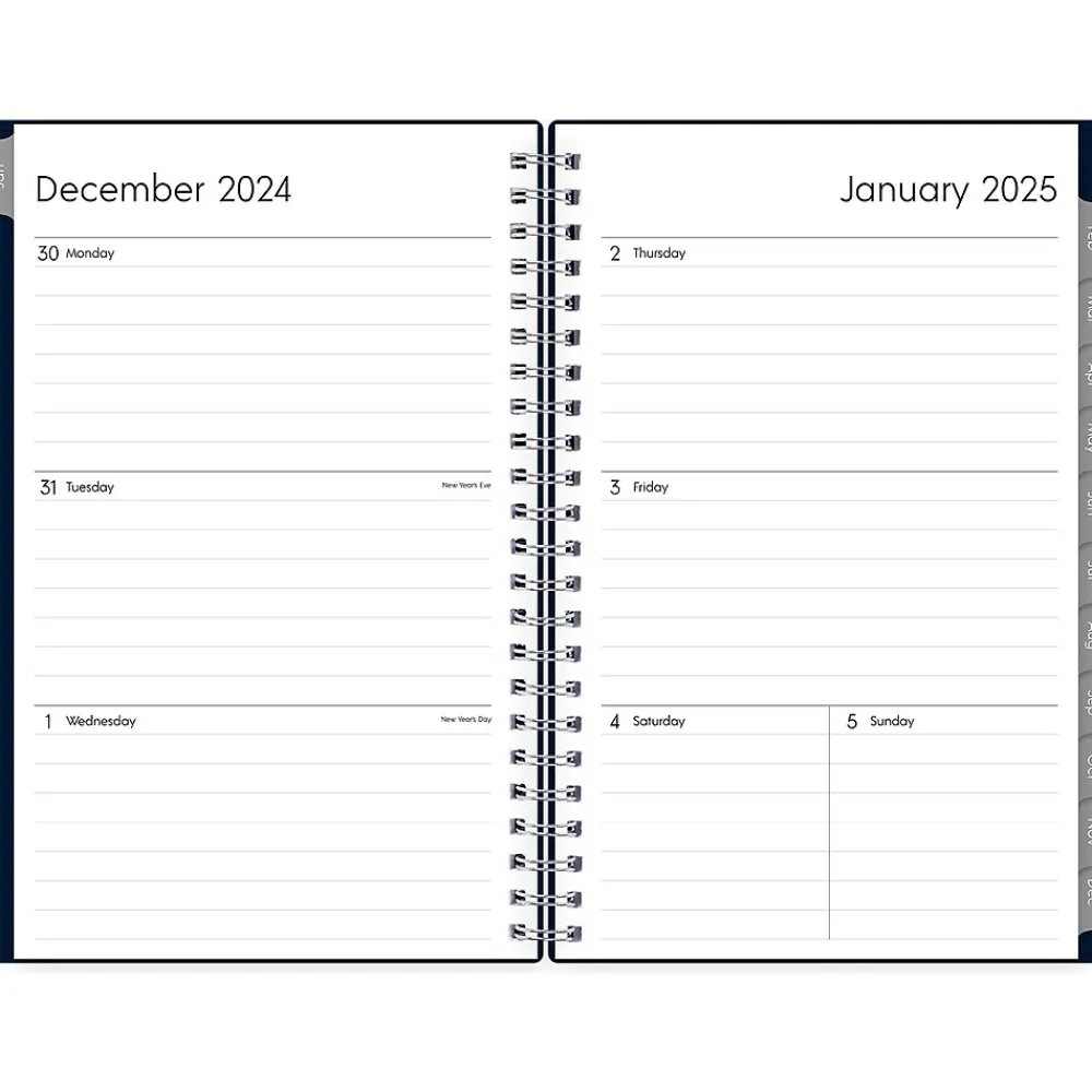 2025 Planners|Blue Sky 2025 Enterprise 5" x 8" Weekly & Monthly Planner, Plastic Cover, Navy (147973)