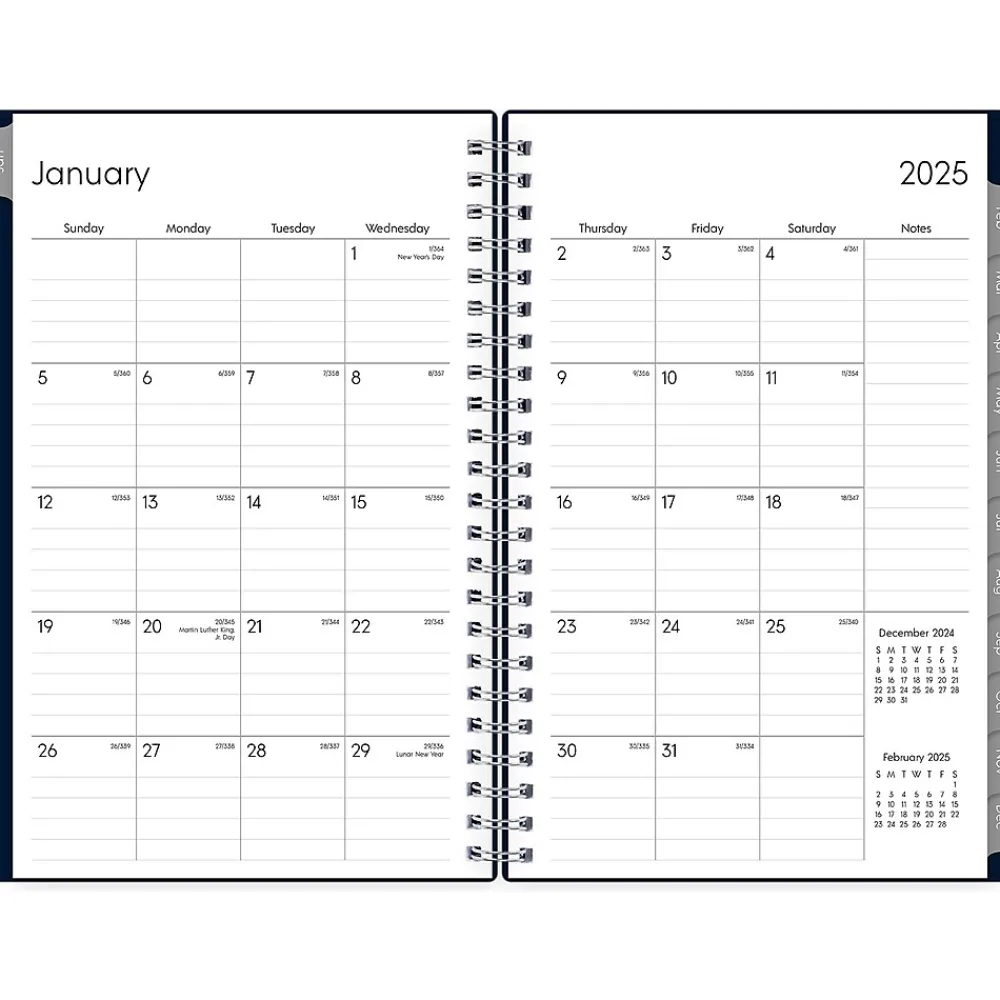 2025 Planners|Blue Sky 2025 Enterprise 5" x 8" Weekly & Monthly Planner, Plastic Cover, Navy (147973)