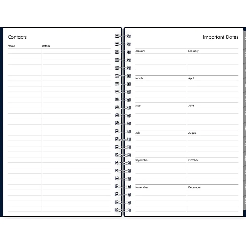 2025 Planners|Blue Sky 2025 Enterprise 5" x 8" Weekly & Monthly Planner, Plastic Cover, Navy (147973)