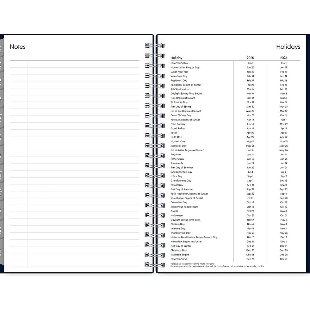 2025 Planners|Blue Sky 2025 Enterprise 5" x 8" Weekly & Monthly Planner, Plastic Cover, Navy (147973)