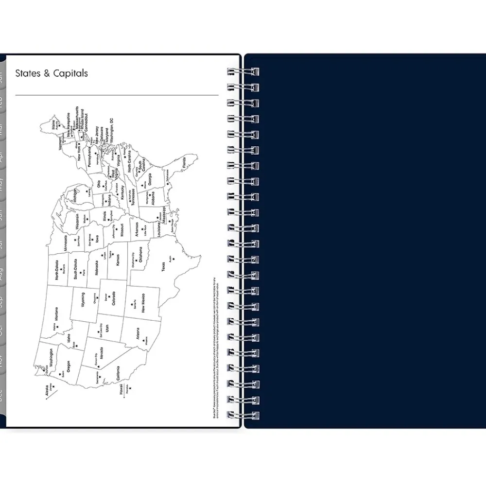 2025 Planners|Blue Sky 2025 Enterprise 5" x 8" Weekly & Monthly Planner, Plastic Cover, Navy (147973)