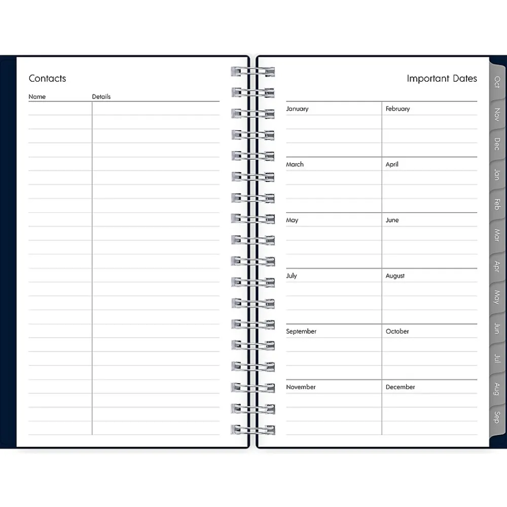 2025 Planners|Blue Sky 2025 Enterprise 3.63" x 6.13" Weekly & Monthly Planner, Plastic Cover, Navy (147976)