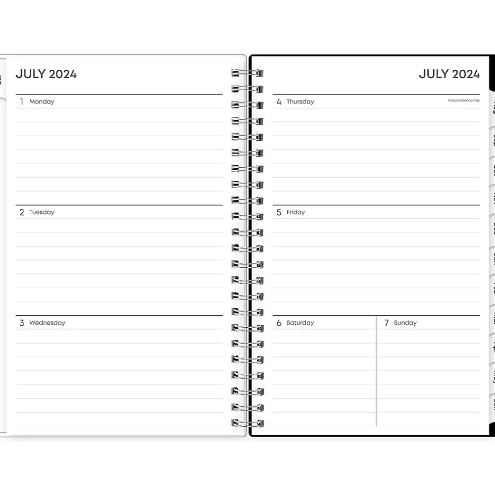 Academic Planners|Blue Sky 2024-2025 Fabiana 5" x 8" Academic Weekly & Monthly Planner, Black/White (149813)