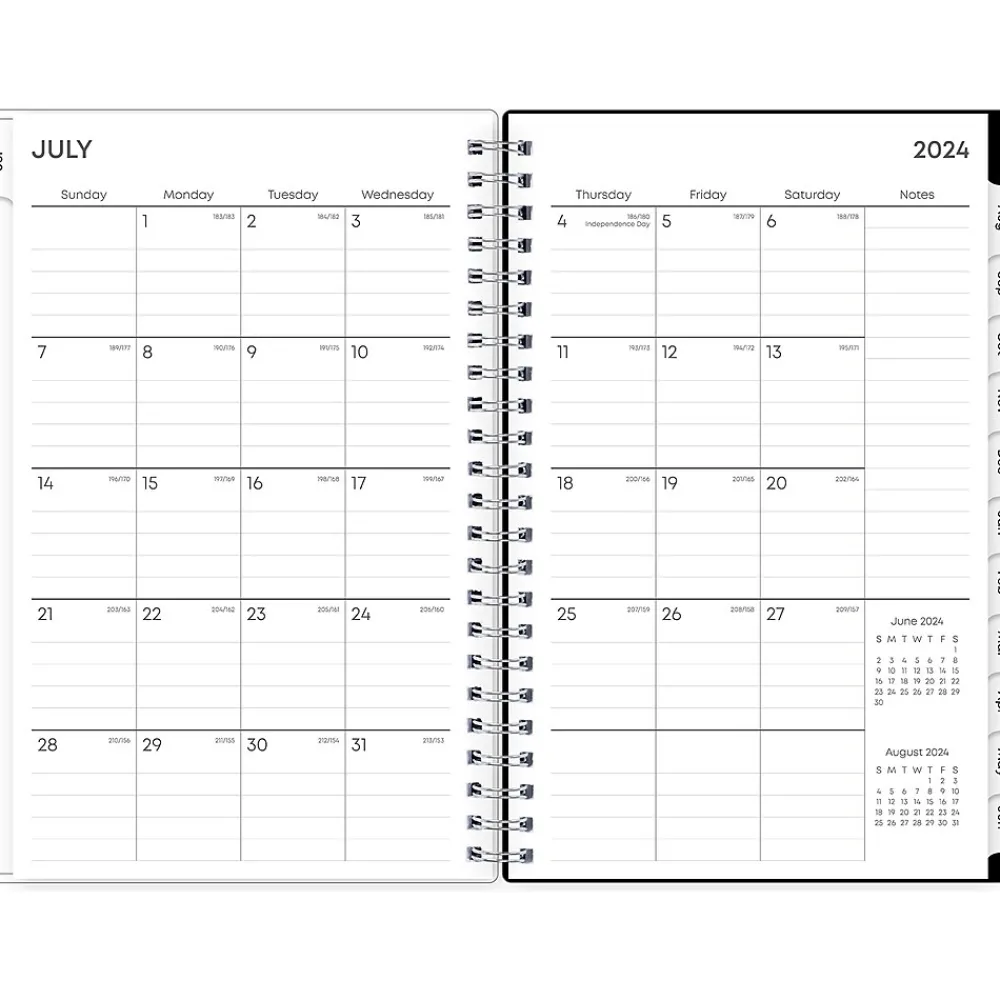 Academic Planners|Blue Sky 2024-2025 Fabiana 5" x 8" Academic Weekly & Monthly Planner, Black/White (149813)