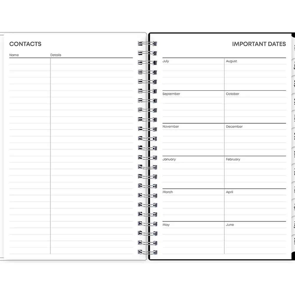 Academic Planners|Blue Sky 2024-2025 Fabiana 5" x 8" Academic Weekly & Monthly Planner, Black/White (149813)