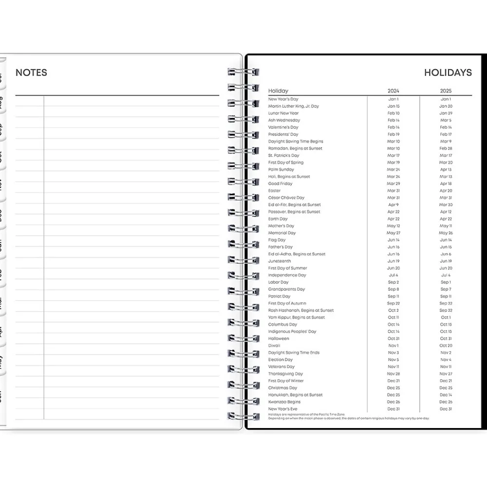 Academic Planners|Blue Sky 2024-2025 Fabiana 5" x 8" Academic Weekly & Monthly Planner, Black/White (149813)