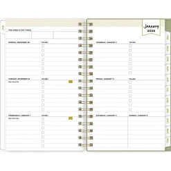 2025 Planners|Blue Sky 2025 Fiore Cream 3.63" x 6.13" Weekly & Monthly Planner, Plastic Cover, Multicolor (152482)