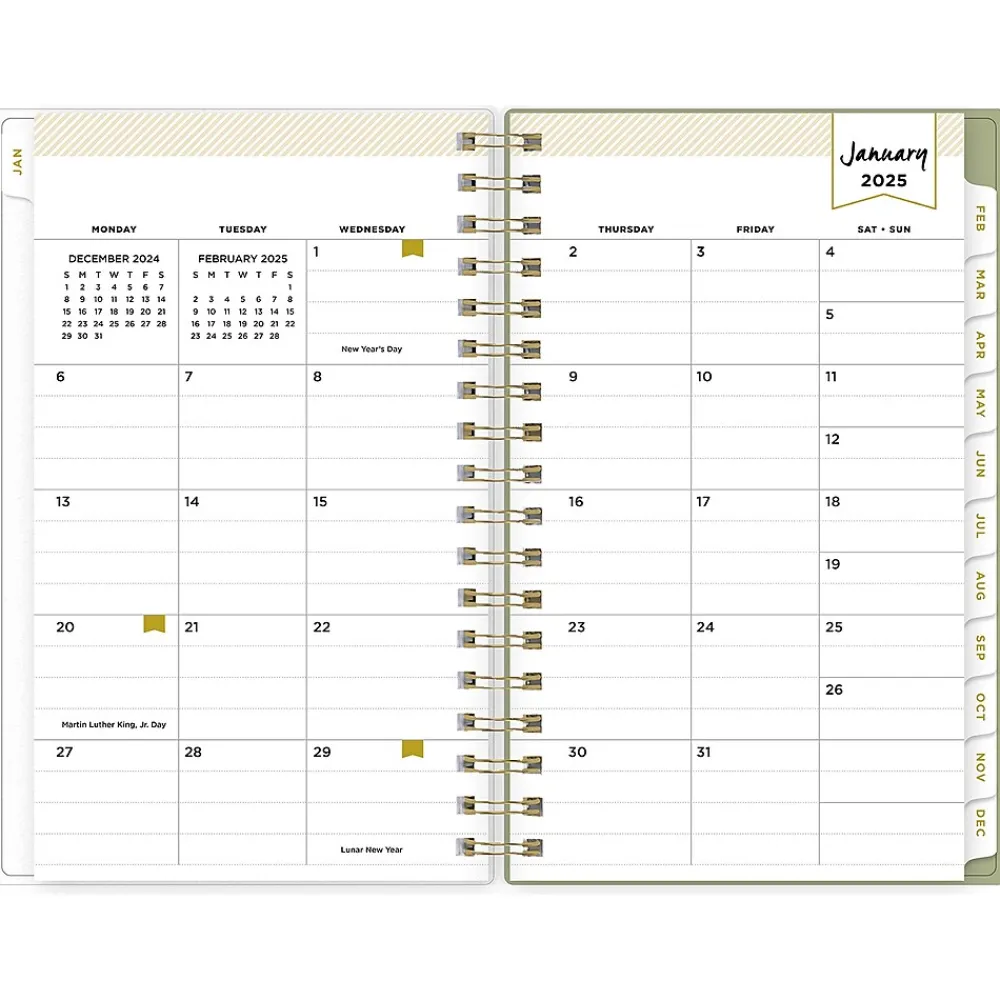 2025 Planners|Blue Sky 2025 Fiore Cream 3.63" x 6.13" Weekly & Monthly Planner, Plastic Cover, Multicolor (152482)