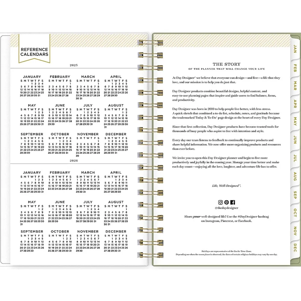 2025 Planners|Blue Sky 2025 Fiore Cream 3.63" x 6.13" Weekly & Monthly Planner, Plastic Cover, Multicolor (152482)