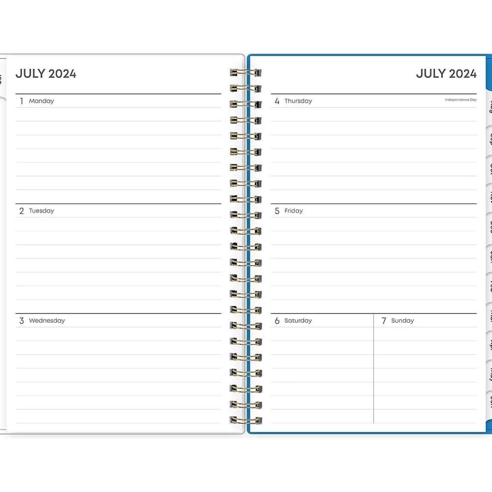 Academic Planners|Blue Sky 2024-2025 Flower Date 5" x 8" Academic Weekly & Monthly Planner, Plastic Cover, Multicolor (147715)