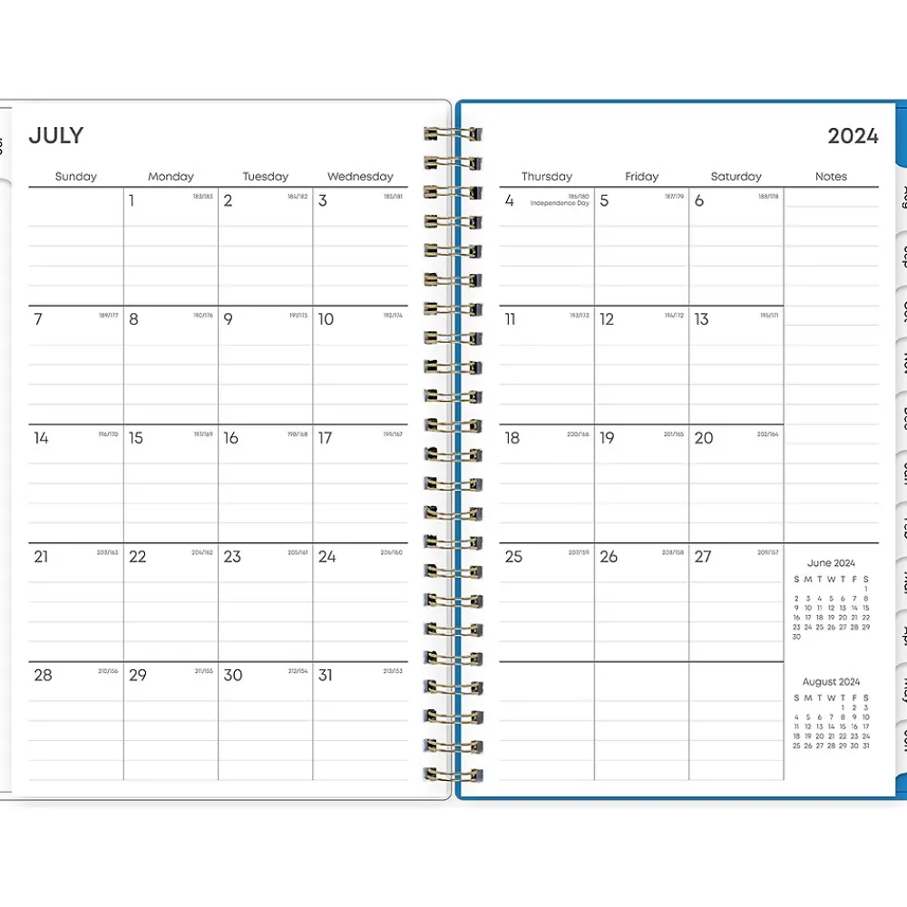 Academic Planners|Blue Sky 2024-2025 Flower Date 5" x 8" Academic Weekly & Monthly Planner, Plastic Cover, Multicolor (147715)