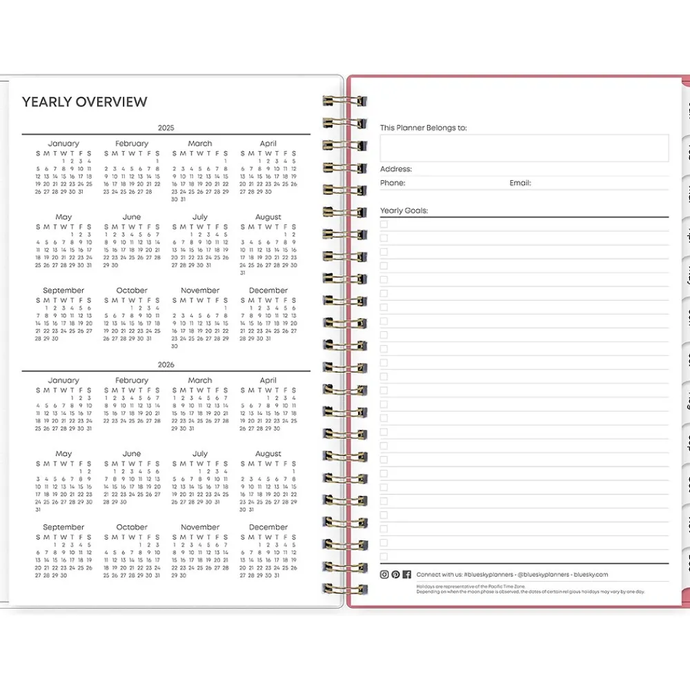 2025 Planners|Blue Sky 2025 Fly By 5" x 8" Weekly & Monthly Planner, Plastic Cover, Multicolor (140196-25)