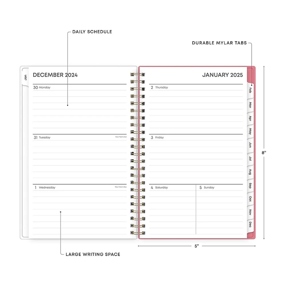2025 Planners|Blue Sky 2025 Fly By 5" x 8" Weekly & Monthly Planner, Plastic Cover, Multicolor (140196-25)