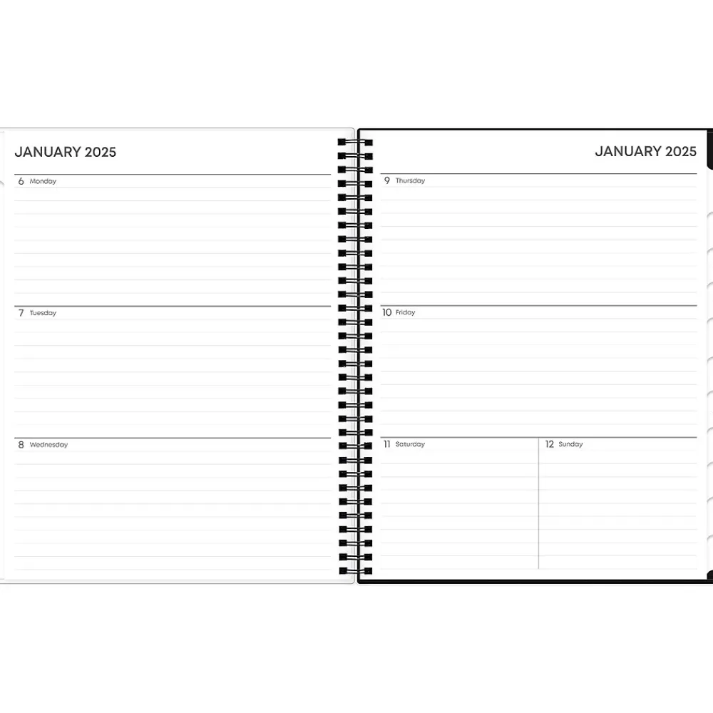 2025 Planners|Blue Sky 2025 Fran 8.5" x 11" Weekly & Monthly Planner, Plastic Cover, Black/Brown (150542)