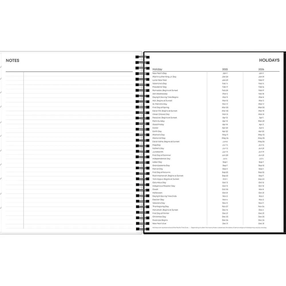 2025 Planners|Blue Sky 2025 Fran 8.5" x 11" Weekly & Monthly Planner, Plastic Cover, Black/Brown (150542)