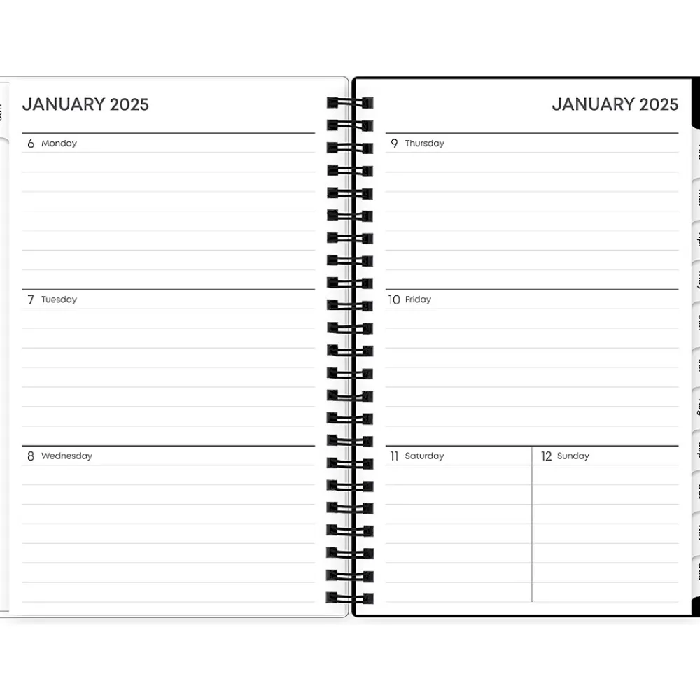 2025 Planners|Blue Sky 2025 Fran 5" x 8" Weekly & Monthly Planner, Plastic Cover, Black/Brown (150541)
