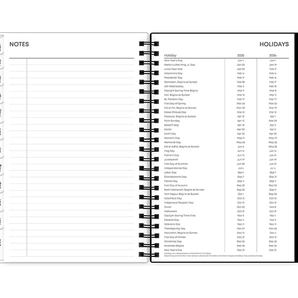 2025 Planners|Blue Sky 2025 Fran 5" x 8" Weekly & Monthly Planner, Plastic Cover, Black/Brown (150541)