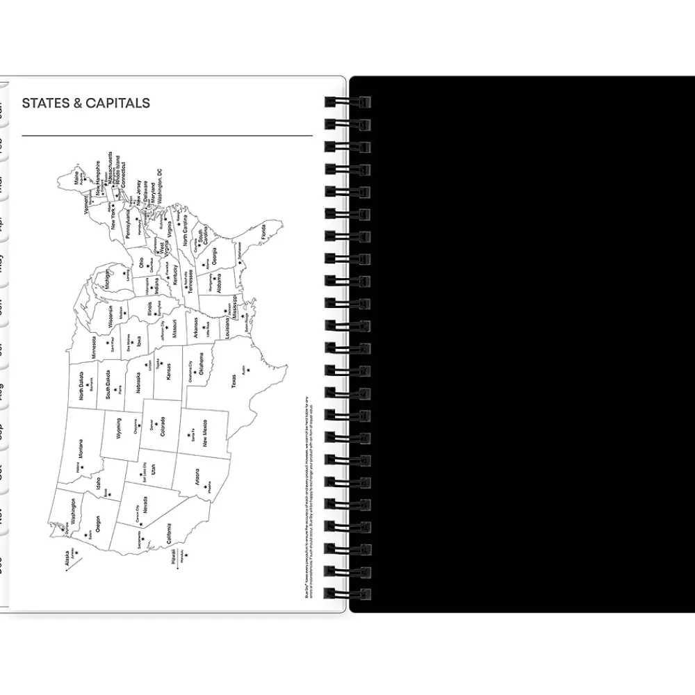 2025 Planners|Blue Sky 2025 Fran 5" x 8" Weekly & Monthly Planner, Plastic Cover, Black/Brown (150541)