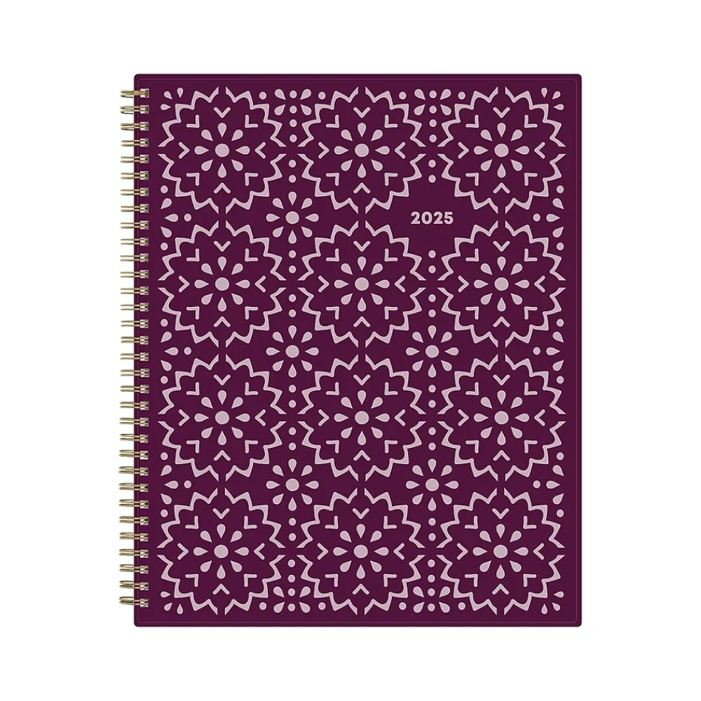 2025 Planners|Blue Sky 2025 Gili 8.5" x 11" Weekly & Monthly Planner, Plastic Cover, Burgundy/Beige (117889-25)