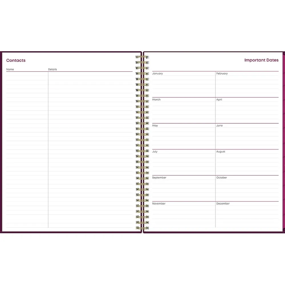 2025 Planners|Blue Sky 2025 Gili 8.5" x 11" Weekly & Monthly Planner, Plastic Cover, Burgundy/Beige (117889-25)