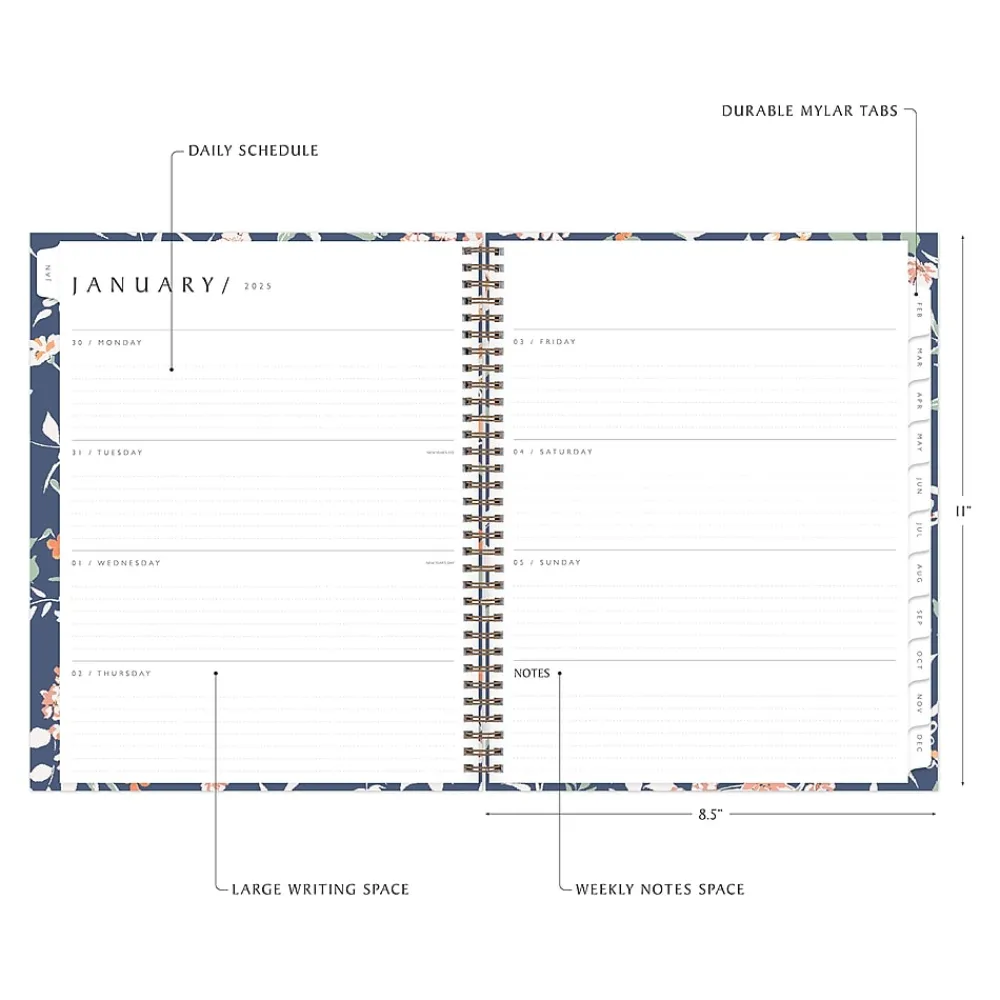 2025 Planners|Blue Sky 2025 Green Earth Effie 8.5" x 11" Weekly & Monthly Planner, Paperboard Cover, Multicolor (138325-25)