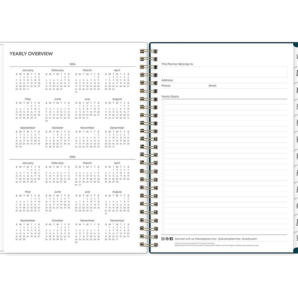 Academic Planners|Blue Sky 2024-2025 Greta 5.88" x 8.63" Academic Weekly & Monthly Planner, Plastic Cover, Multicolor (136482-A25)