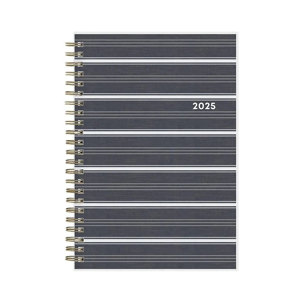 2025 Planners|Blue Sky 2025 Hadley 5" x 8" Weekly & Monthly Planner, Plastic Cover, Gray/White (150782)