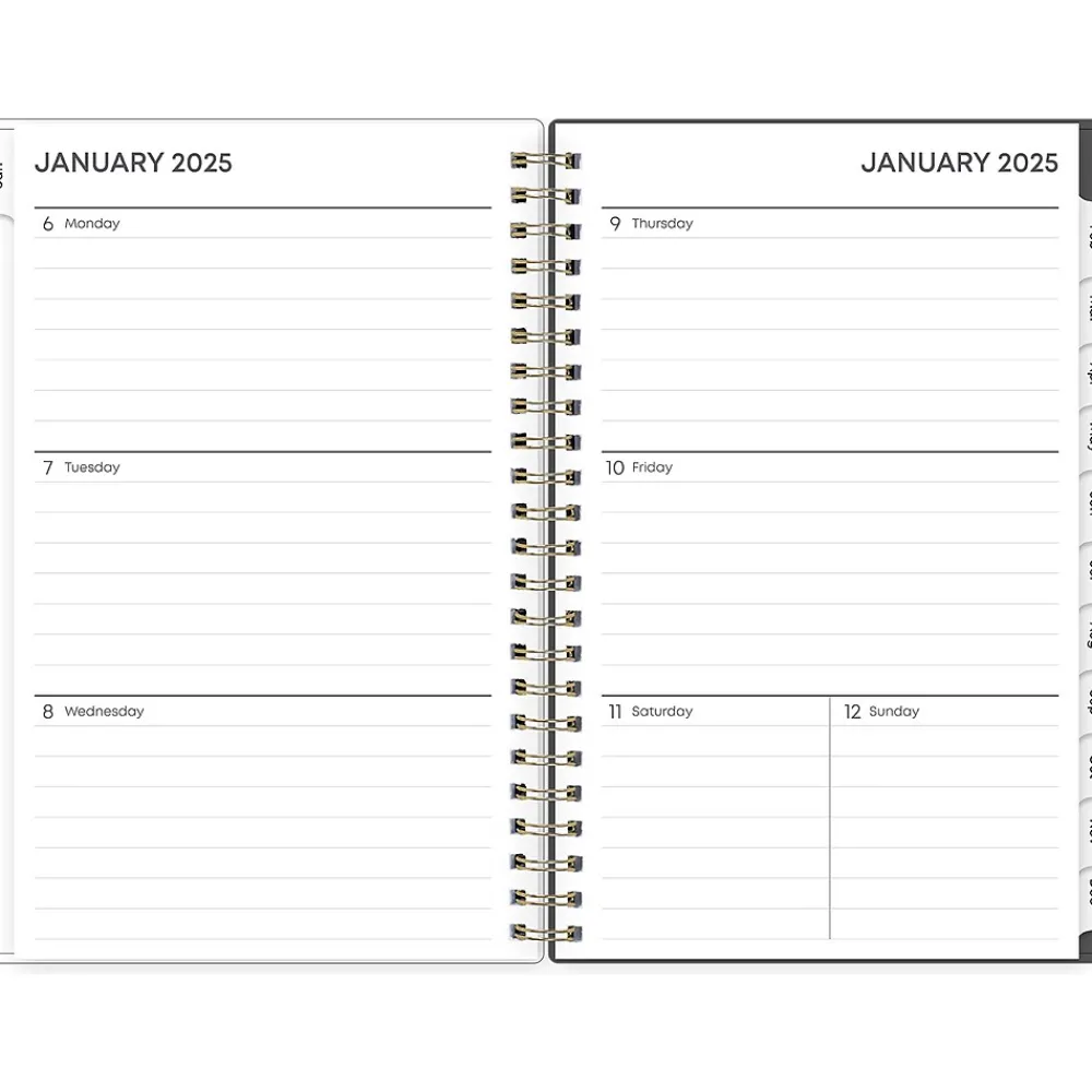 2025 Planners|Blue Sky 2025 Hadley 5" x 8" Weekly & Monthly Planner, Plastic Cover, Gray/White (150782)
