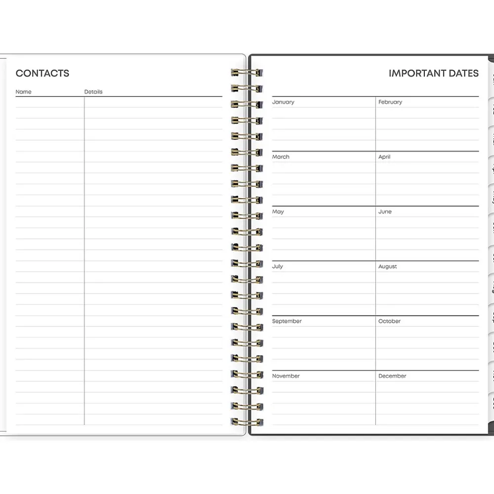 2025 Planners|Blue Sky 2025 Hadley 5" x 8" Weekly & Monthly Planner, Plastic Cover, Gray/White (150782)