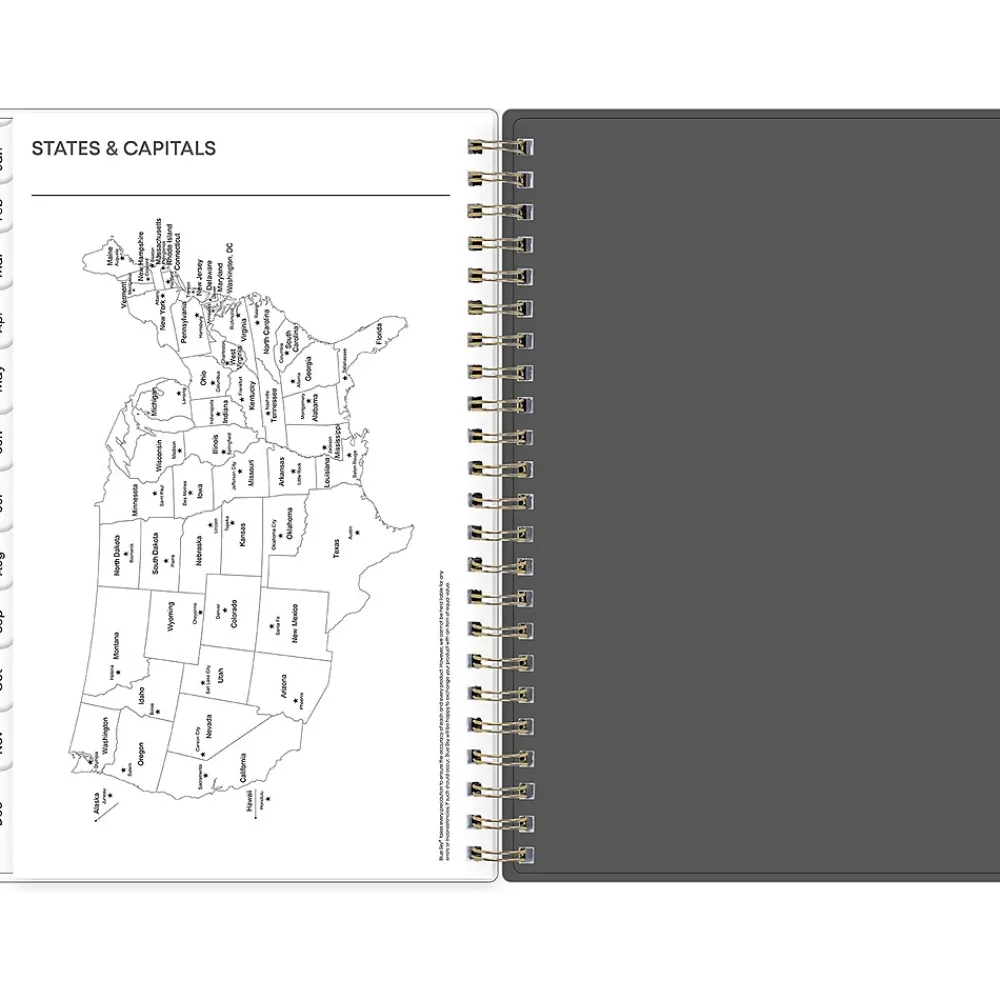 2025 Planners|Blue Sky 2025 Hadley 5" x 8" Weekly & Monthly Planner, Plastic Cover, Gray/White (150782)