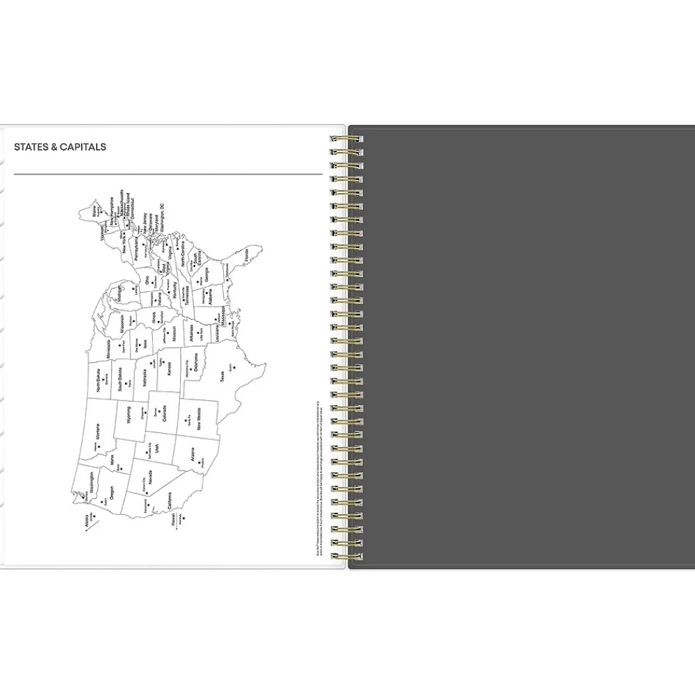 2025 Planners|Blue Sky 2025 Hadley 8.5" x 11" Weekly & Monthly Planner, Plastic Cover, Gray/White (150781)