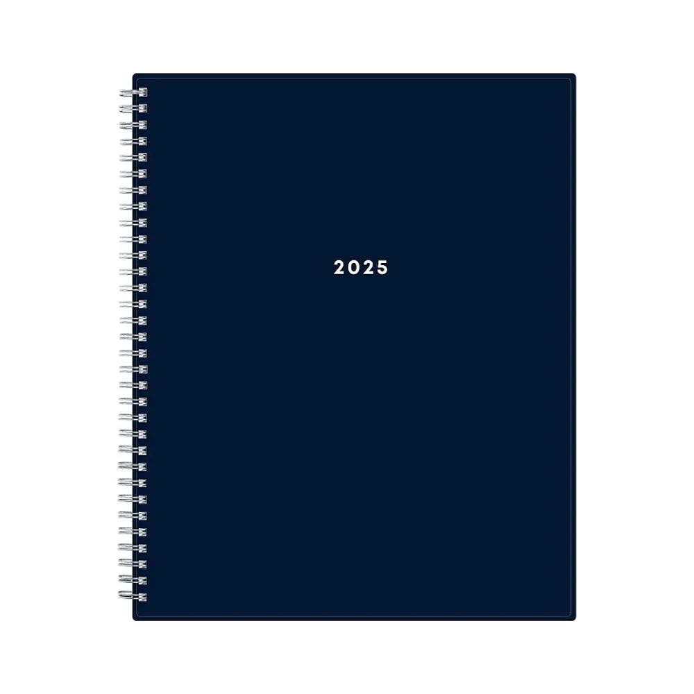 2025 Planners|Blue Sky 2025 Harbour 8.5" x 11" Weekly & Monthly Planner, Plastic Cover, Navy (148240)