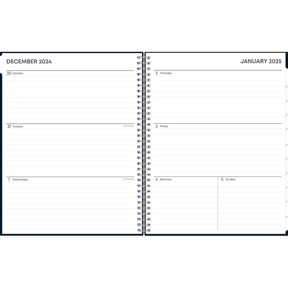 2025 Planners|Blue Sky 2025 Harbour 8.5" x 11" Weekly & Monthly Planner, Plastic Cover, Navy (148240)