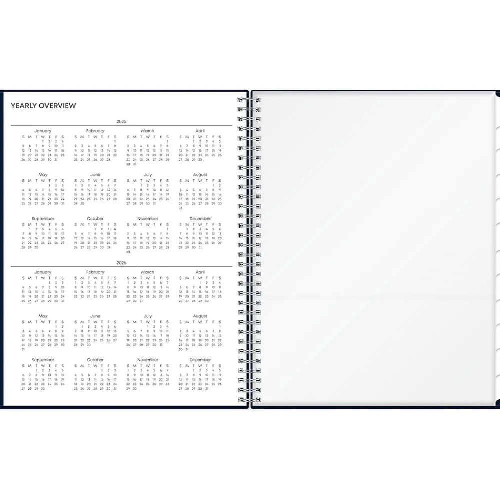 2025 Planners|Blue Sky 2025 Harbour 8.5" x 11" Weekly & Monthly Planner, Plastic Cover, Navy (148240)