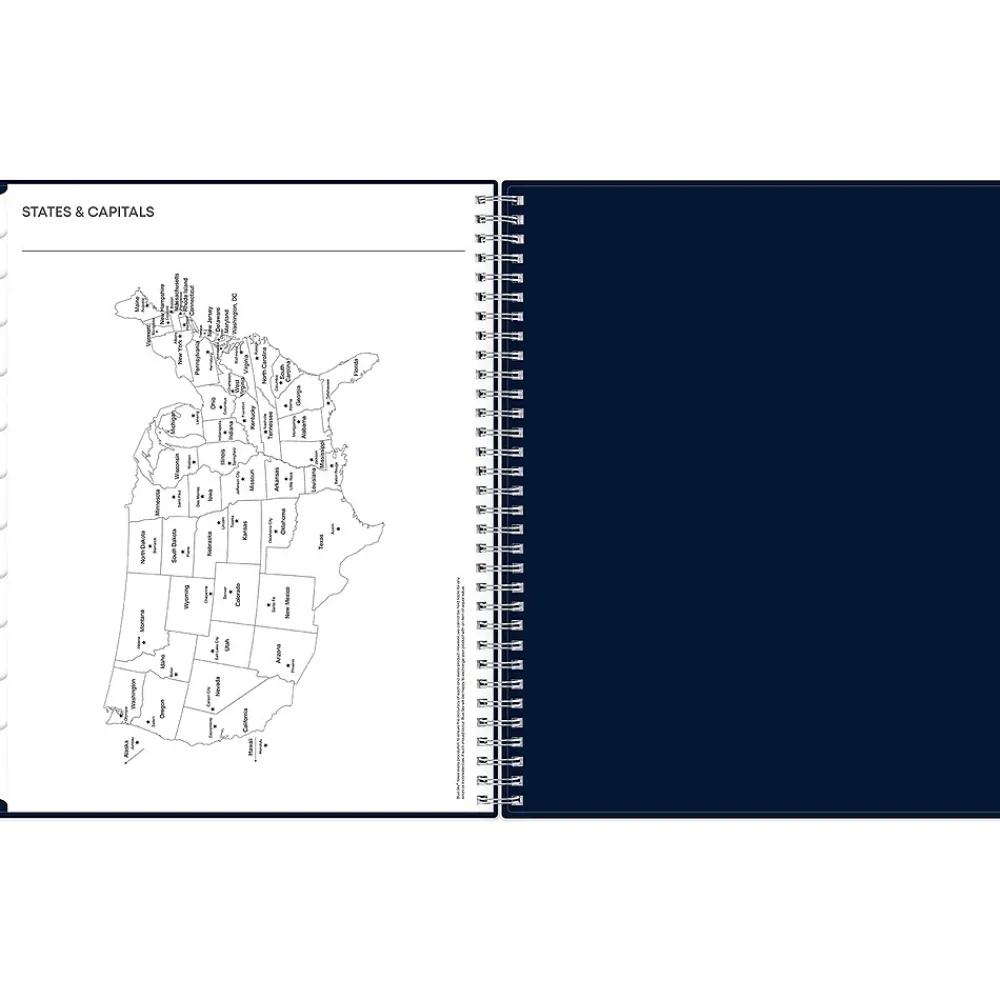 2025 Planners|Blue Sky 2025 Harbour 8.5" x 11" Weekly & Monthly Planner, Plastic Cover, Navy (148240)