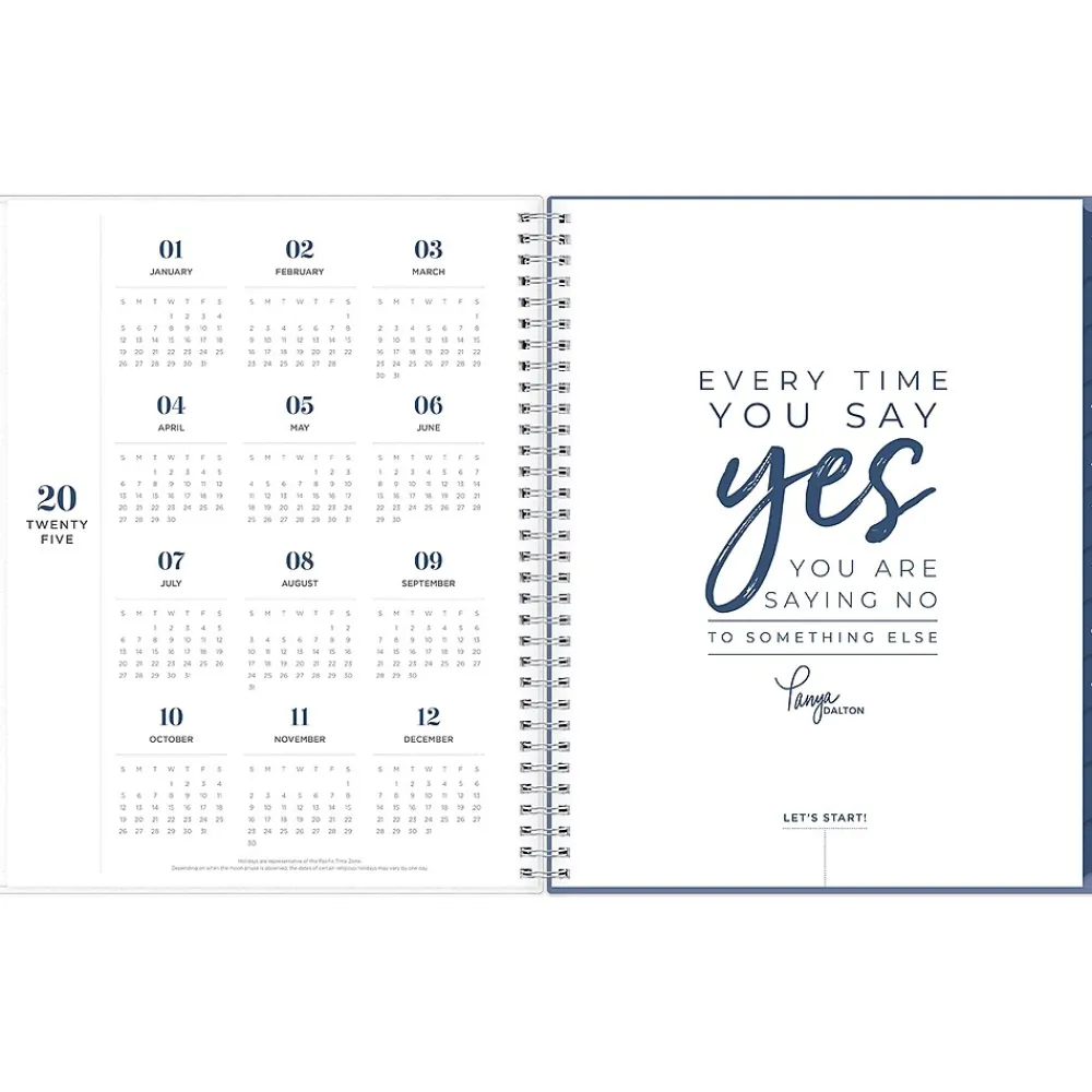 2025 Planners|Blue Sky 2025 inkWELL Press Chevy Fog 8.5" x 11" Weekly & Monthly Planner, Plastic Cover, Gray/White (147980)