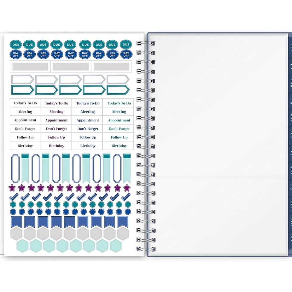 2025 Planners|Blue Sky 2025 inkWELL Press Chevy Fog 5" x 8" Weekly & Monthly Planner, Plastic Cover, Gray/White (152186)