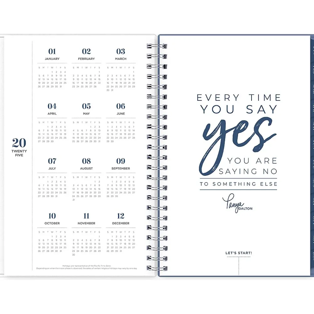 2025 Planners|Blue Sky 2025 inkWELL Press Chevy Fog 5" x 8" Weekly & Monthly Planner, Plastic Cover, Gray/White (152186)