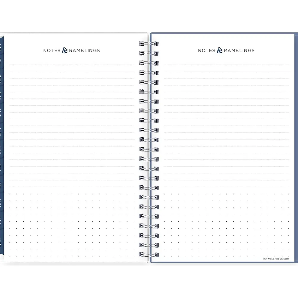 2025 Planners|Blue Sky 2025 inkWELL Press Chevy Fog 5" x 8" Weekly & Monthly Planner, Plastic Cover, Gray/White (152186)