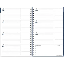 2025 Planners|Blue Sky 2025 inkWELL Press Twilight Blooms 5" x 8" Weekly & Monthly Planner, Plastic Cover, Blue/Yellow (152191)