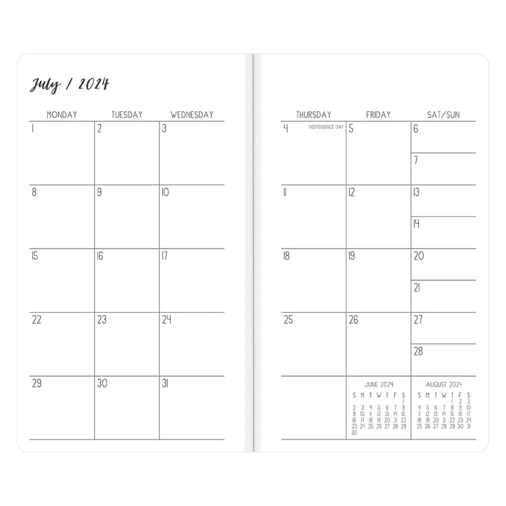 Academic Planners|Blue Sky 2024-2026 Ivory Paper Co Daviana 3.63" x 6.13" Academic Monthly Planner, Cream/Blue (146890)
