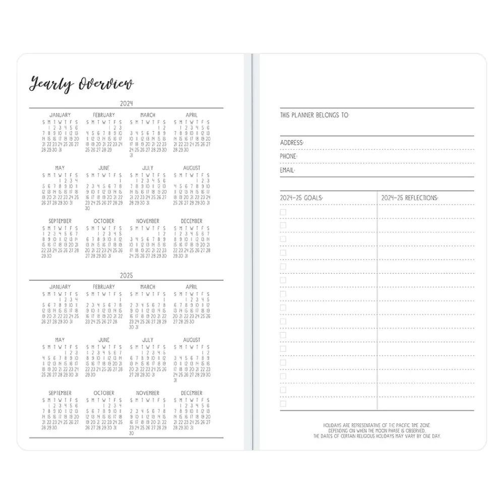 Academic Planners|Blue Sky 2024-2026 Ivory Paper Co Daviana 3.63" x 6.13" Academic Monthly Planner, Cream/Blue (146890)
