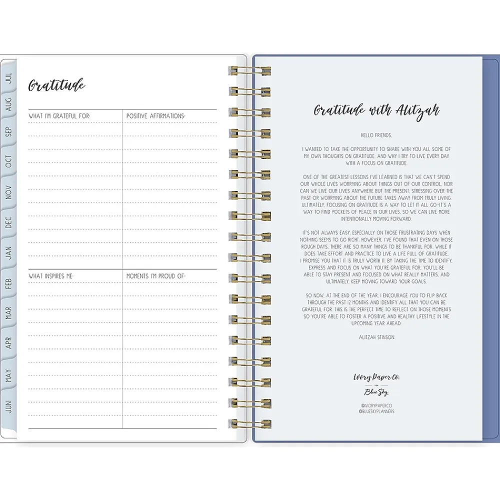 Academic Planners|Blue Sky 2024-2026 Ivory Paper Co Julieanne 3.63" x 6.13" Academic Weekly & Monthly Planner, Plastic Cover, Multicolor
