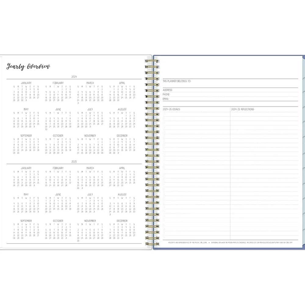 Academic Planners|Blue Sky 2024-2025 Ivory Paper Co Julieanne 8.5" x 11" Academic Weekly & Monthly Planner, Plastic Cover, Multicolor (146880)